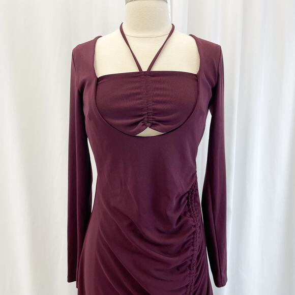 Nicholas Noel Womens US 4 Gown Maxi Dress Purple Center Cutout Special Occasion - Picture 5 of 11